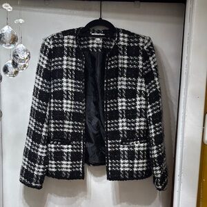 Dressbarn Black and White Checkered Blazer